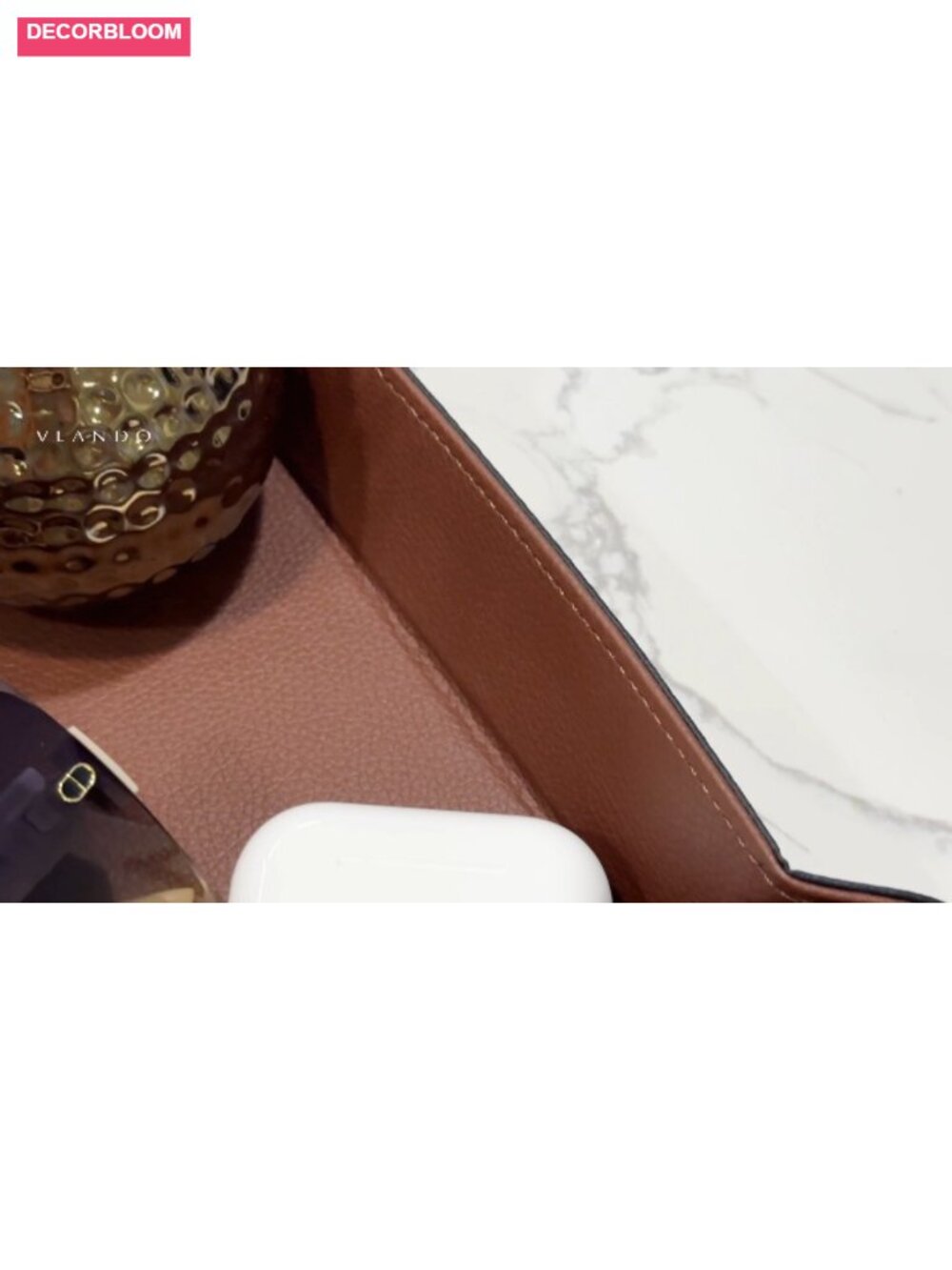 Foldable PU Leather Valet Tray Catchall Organizer Travel - Picture 6 of 6